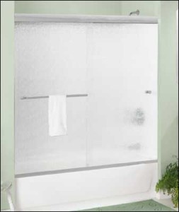 Frameless bi-pass shower